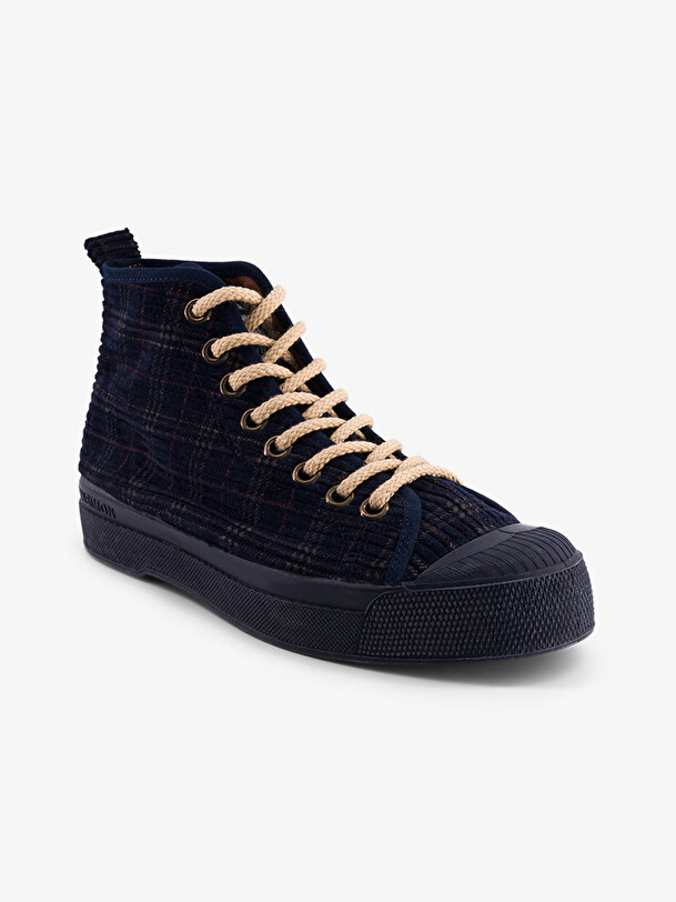 B79 STELLA FEMME VELVET CHECKS Bleu nuit , Tennis & Chaussures Bensimon