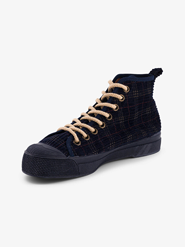 B79 STELLA FEMME VELVET CHECKS Bleu nuit , Tennis & Chaussures Bensimon