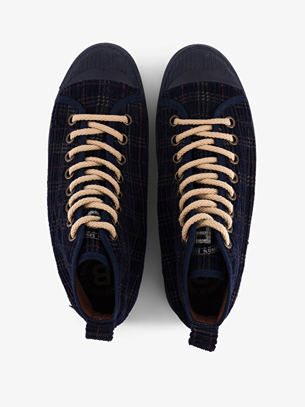 B79 STELLA FEMME VELVET CHECKS Bleu nuit , Tennis & Chaussures Bensimon