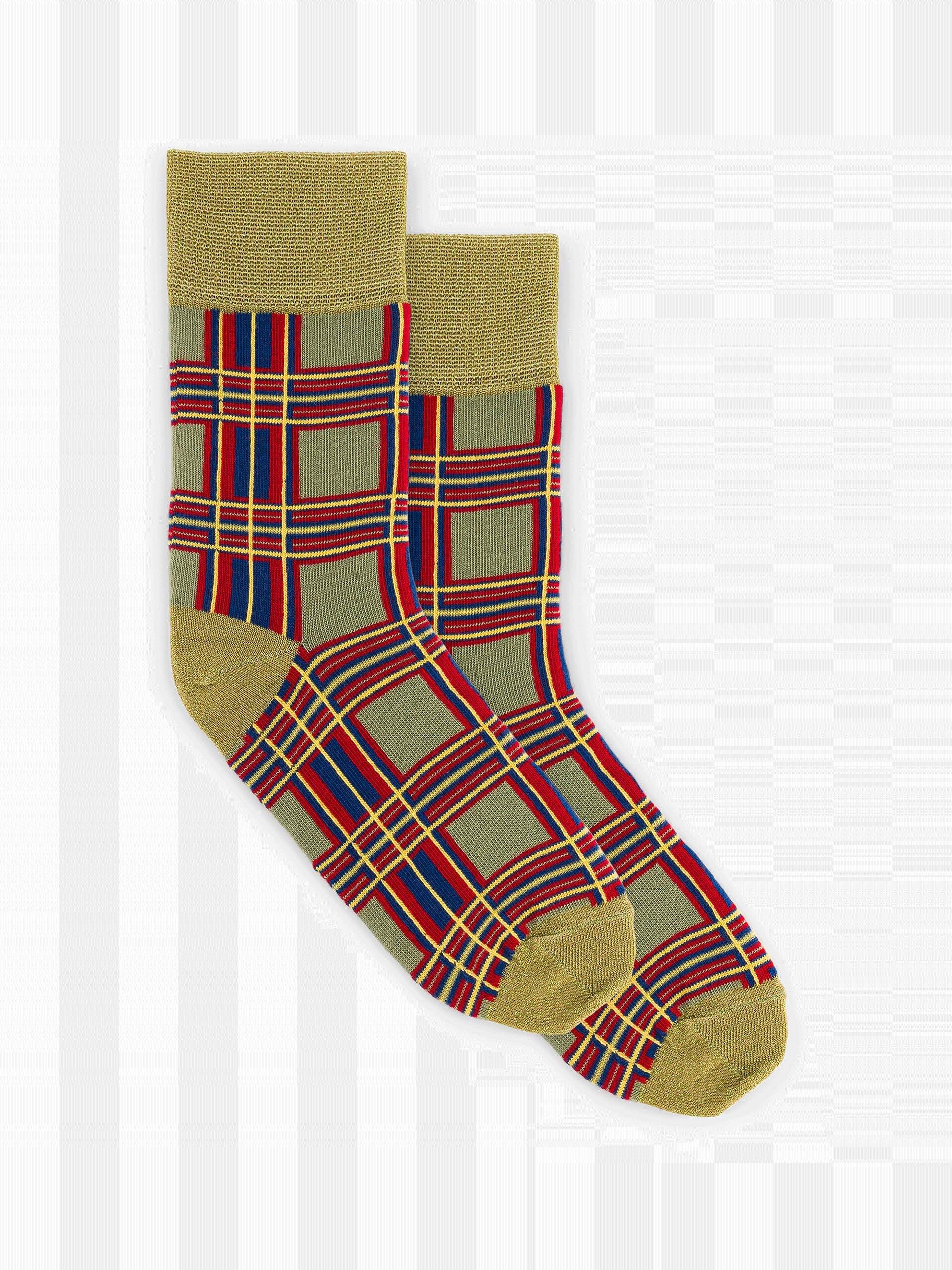 MI-CHAUSSETTES Carreaux d'hiver , Prêt-à-porter Bensimon