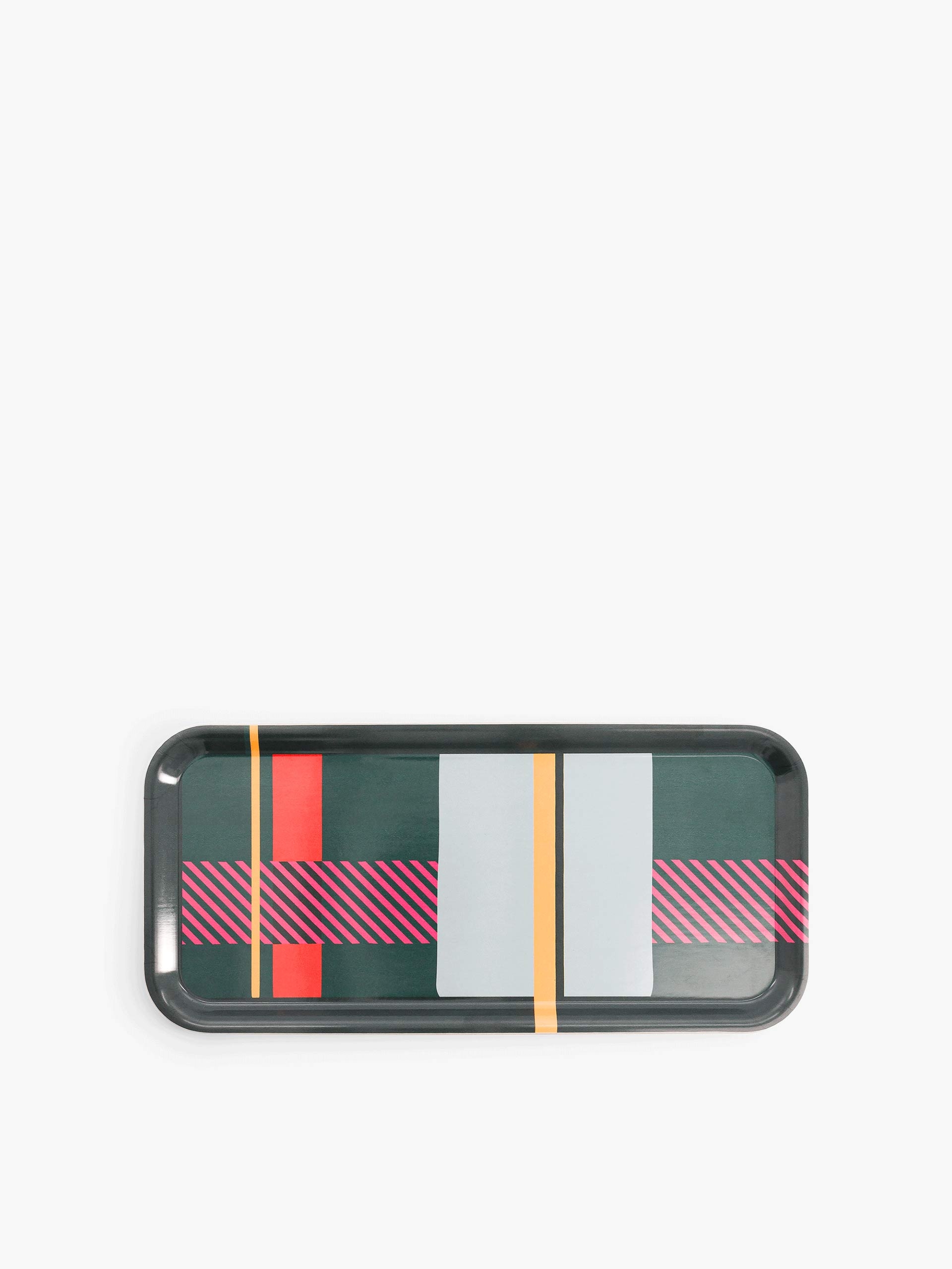 PLATEAU STRIPES S 32X15 VERT  Vert , Maison Bensimon