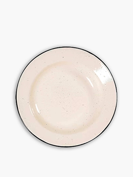 ASSIETTE A DESSERT METAL EMAILLE ECRU D2...  Ecru , Maison Bensimon