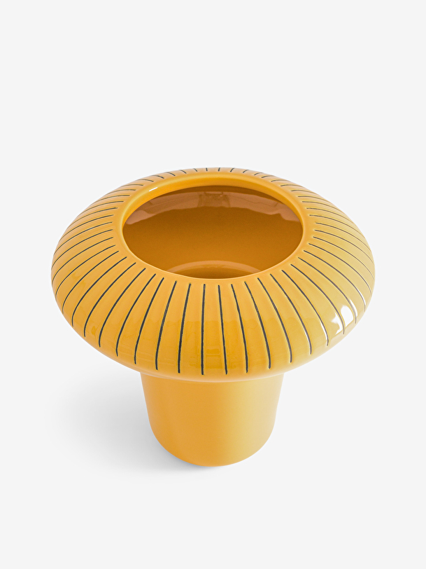 VASE NELSON M YELLOW H21 Jaune , Maison Bensimon