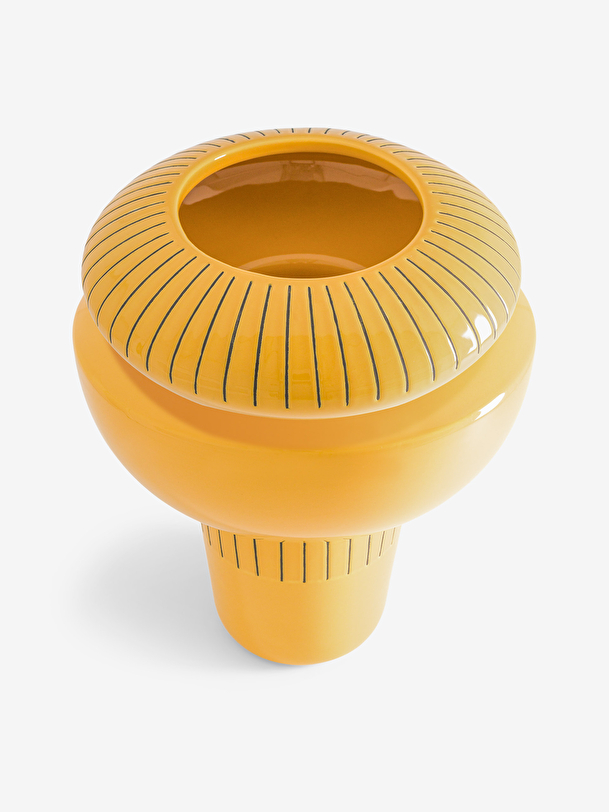 VASE NELSON M YELLOW H21 Jaune , Maison Bensimon