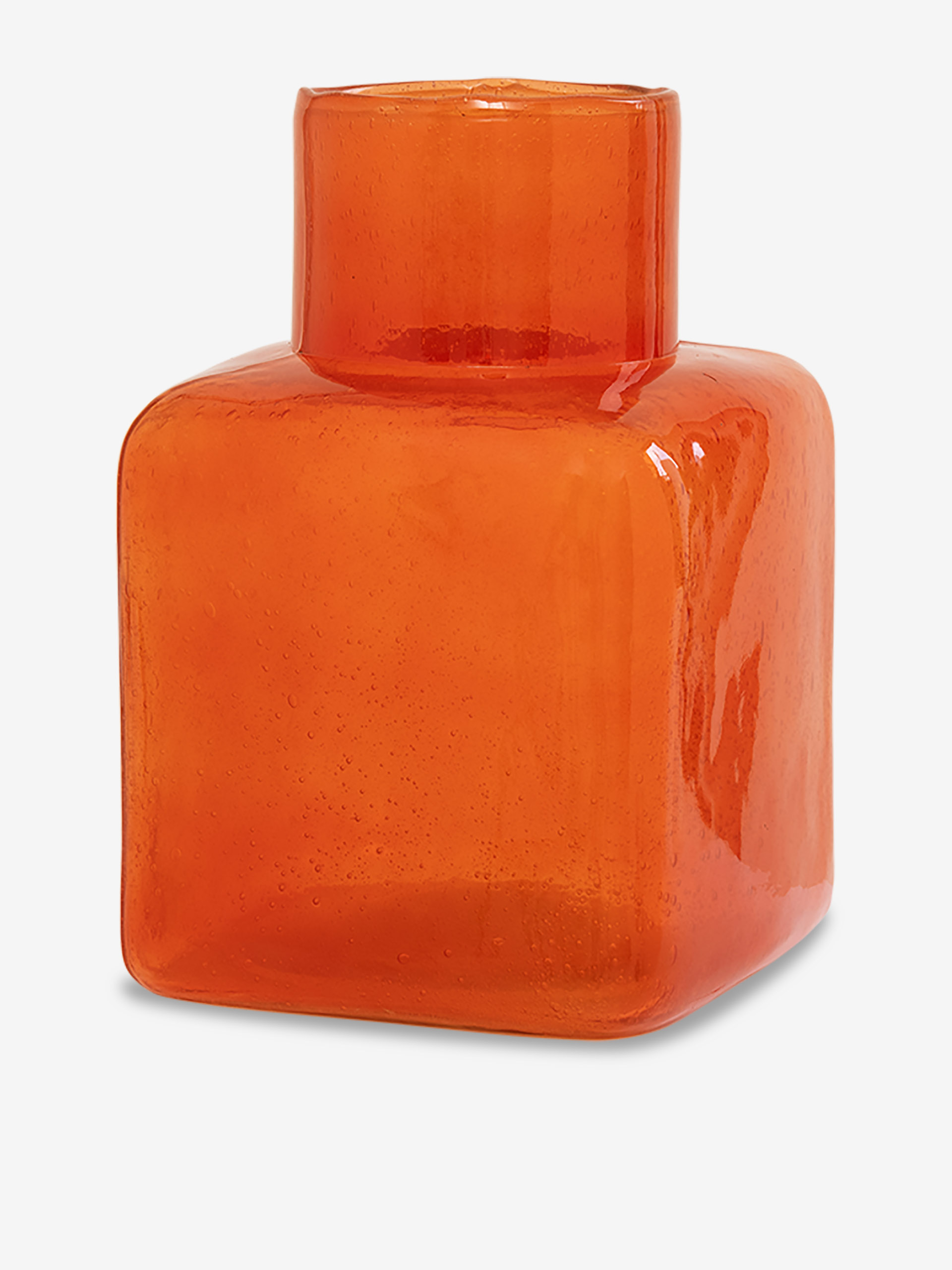 VASE CUBO ORANGE REYCLE D18 H27CM - URBA... Orange , Maison Bensimon