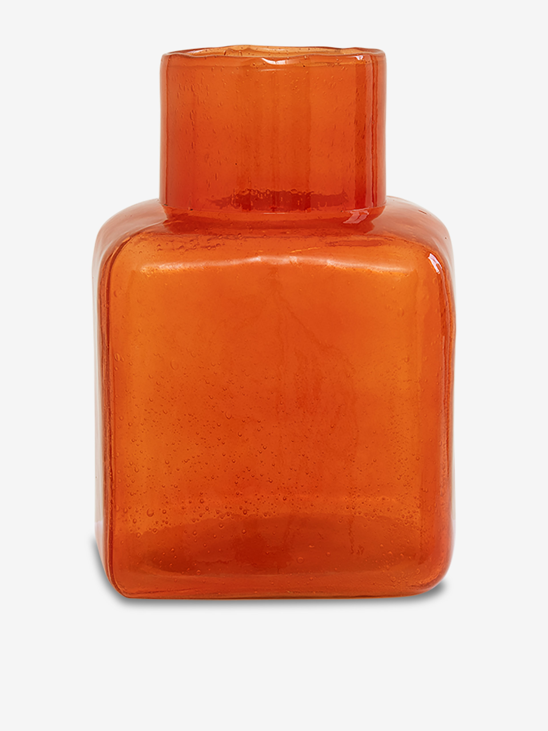 VASE CUBO ORANGE REYCLE D18 H27CM - URBA... Orange , Maison Bensimon