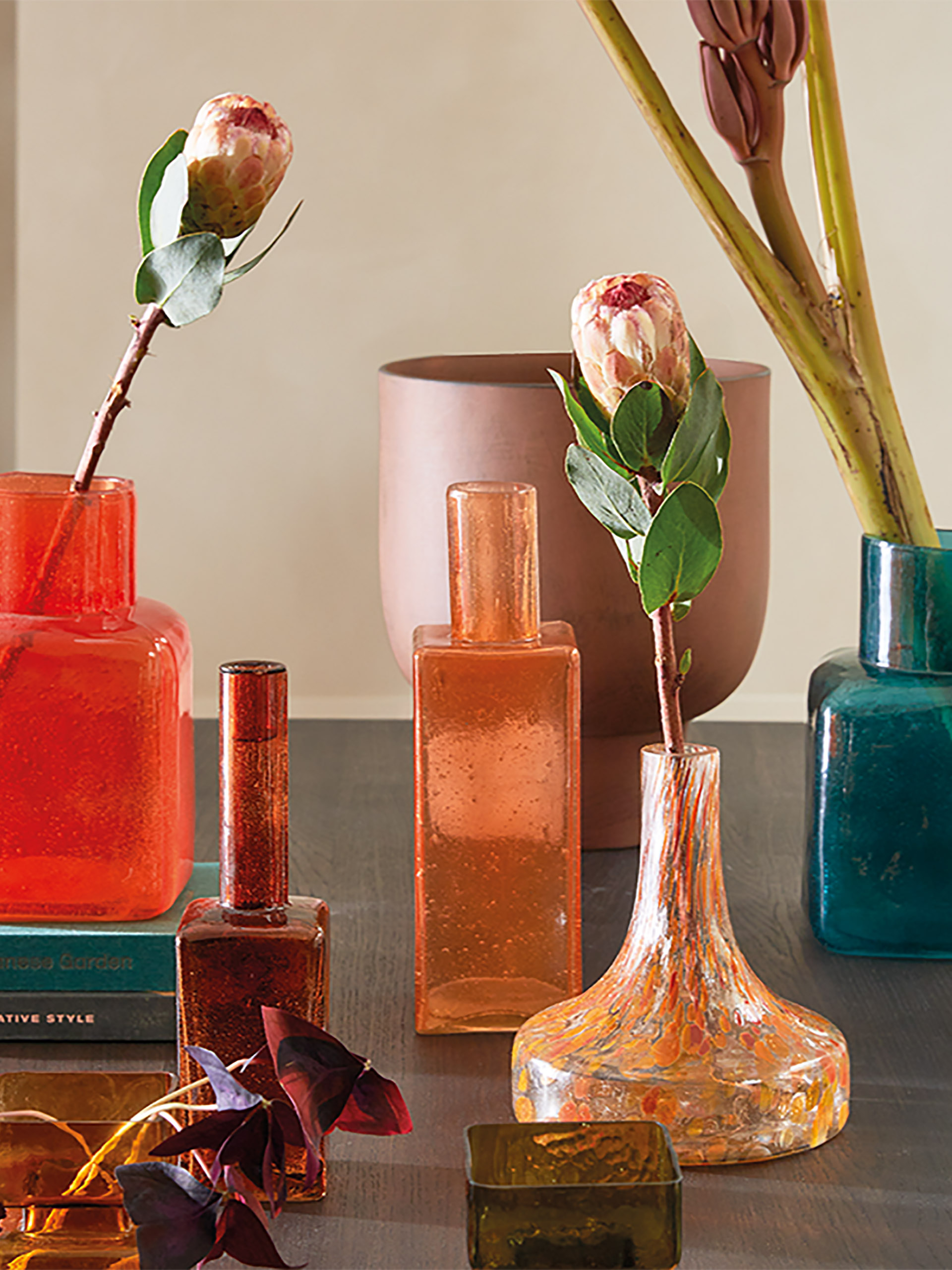VASE CUBO ORANGE REYCLE D18 H27CM - URBA... Orange , Maison Bensimon