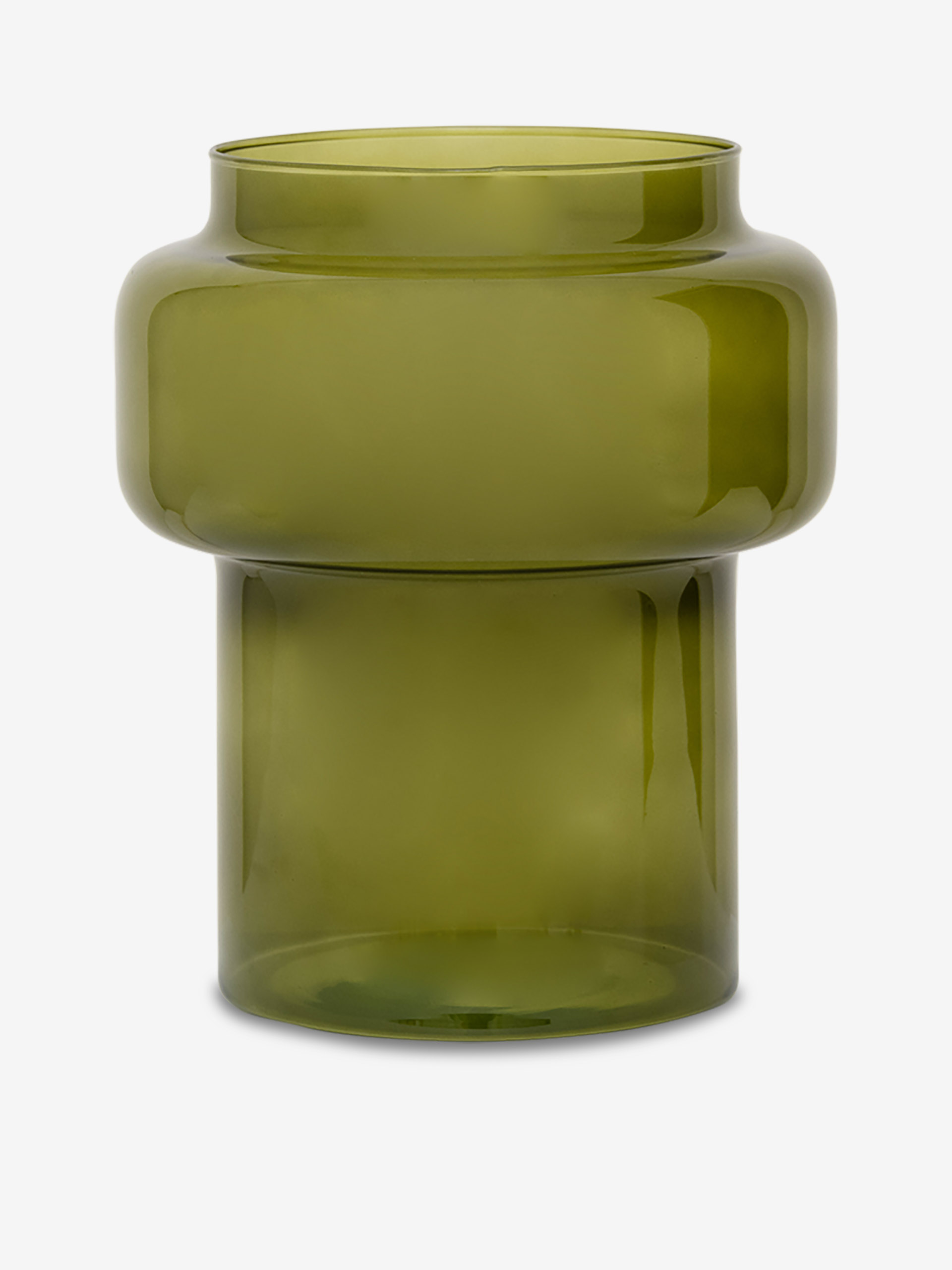 VASE OLIVE VERRE RECYCLE D20.5 H25CM - U... Olive , Maison Bensimon