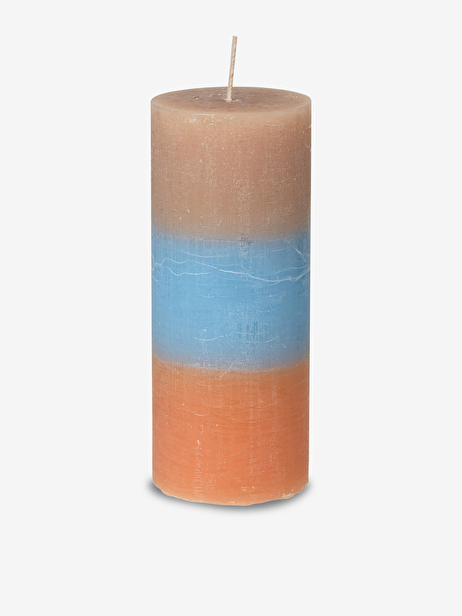 BOUGIE TRICOLORE BRUN BLEU CORAIL - BROS...  Brun/bleu , Maison Bensimon