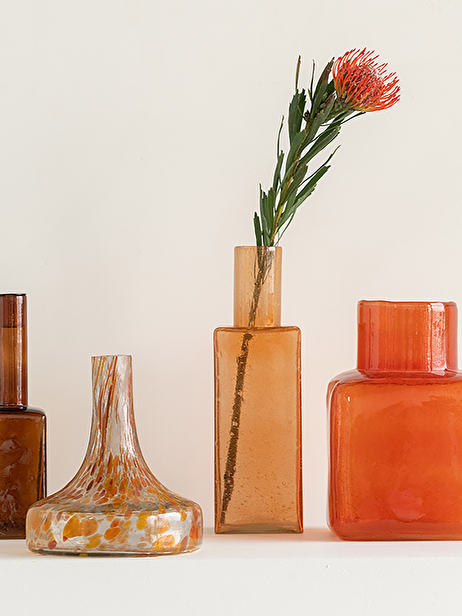 VASE CUBO ORANGE REYCLE D18 H27CM - URBA...  Orange , Maison Bensimon