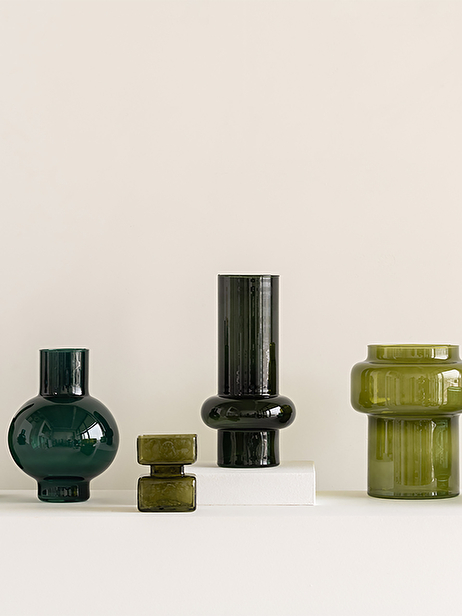 VASE OLIVE VERRE RECYCLE D20.5 H25CM - U...  Olive , Maison Bensimon