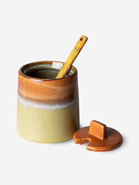 POT A LAIT ET SUCRIER 70s CERAMIQUE - HK LIVING  Orange/indigo , Maison Bensimon
