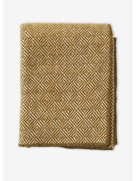 PLAID EN LAINE LOSANGE SAFRAN - KLIPPAN  Caramel , Maison Bensimon