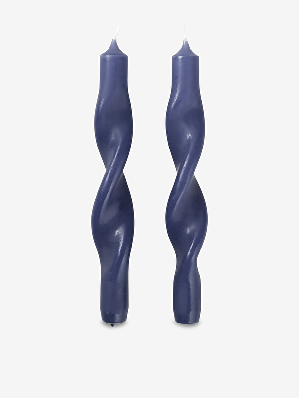 2 BOUGIES TWIST BLEU - BROSTE COPENHAGEN Bleu nuit , Maison Bensimon