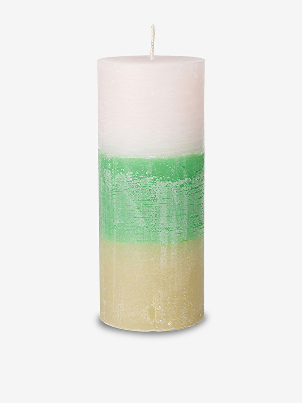 BOUGIE TRICOLORE BLANC VERT BEIGE 76H - BROSTE COPENHAGEN Vert , Maison Bensimon