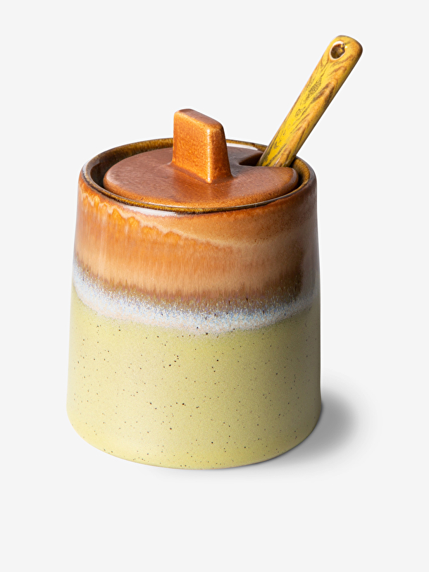 POT A LAIT ET SUCRIER 70s CERAMIQUE - HK LIVING Orange/indigo , Maison Bensimon