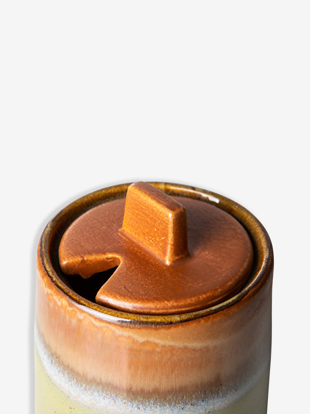 POT A LAIT ET SUCRIER 70s CERAMIQUE - HK LIVING Orange/indigo , Maison Bensimon