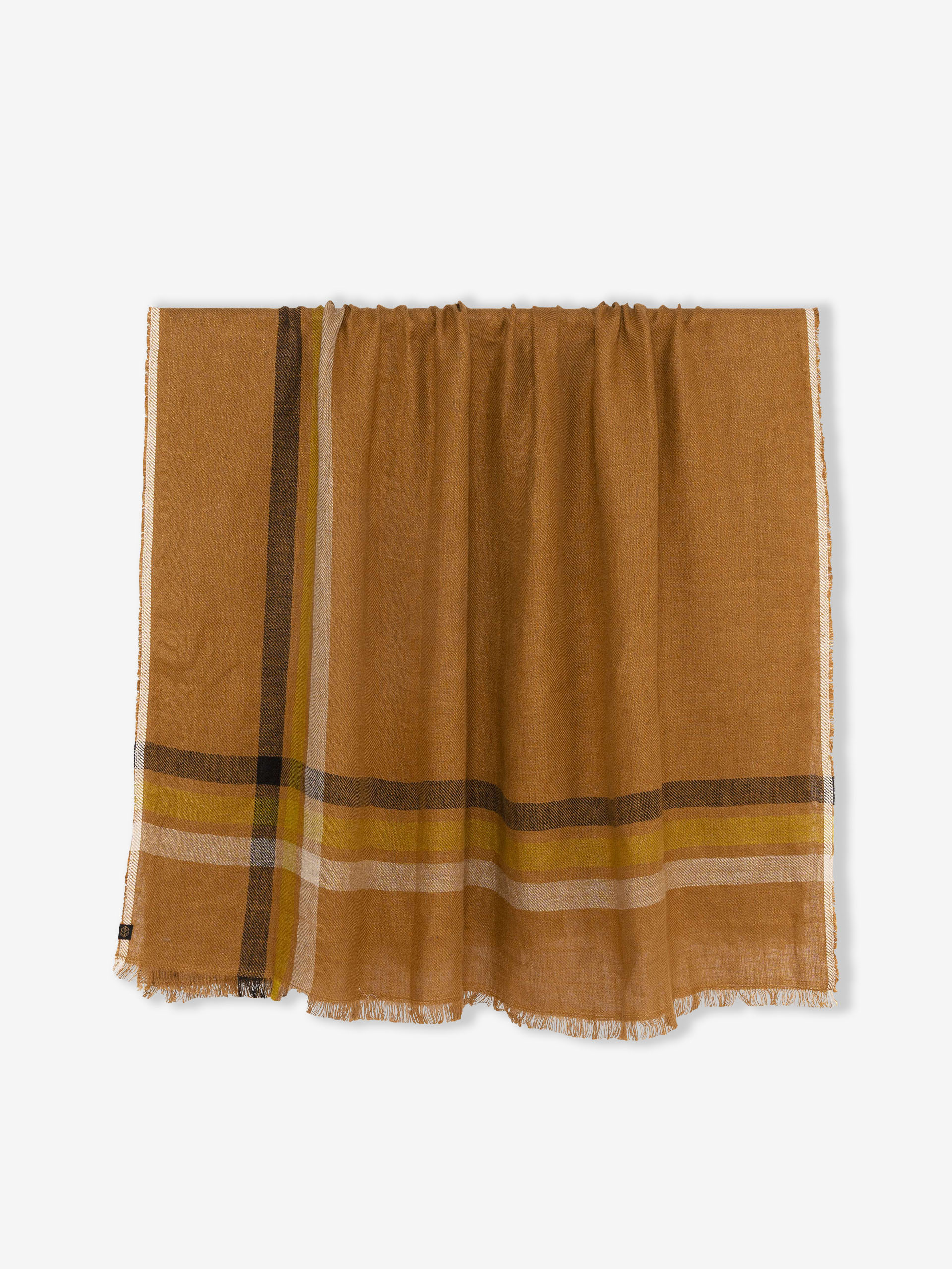 PLAID EN LIN LIGNE CHARBON 135X190CM - H... Charbon , Maison Bensimon