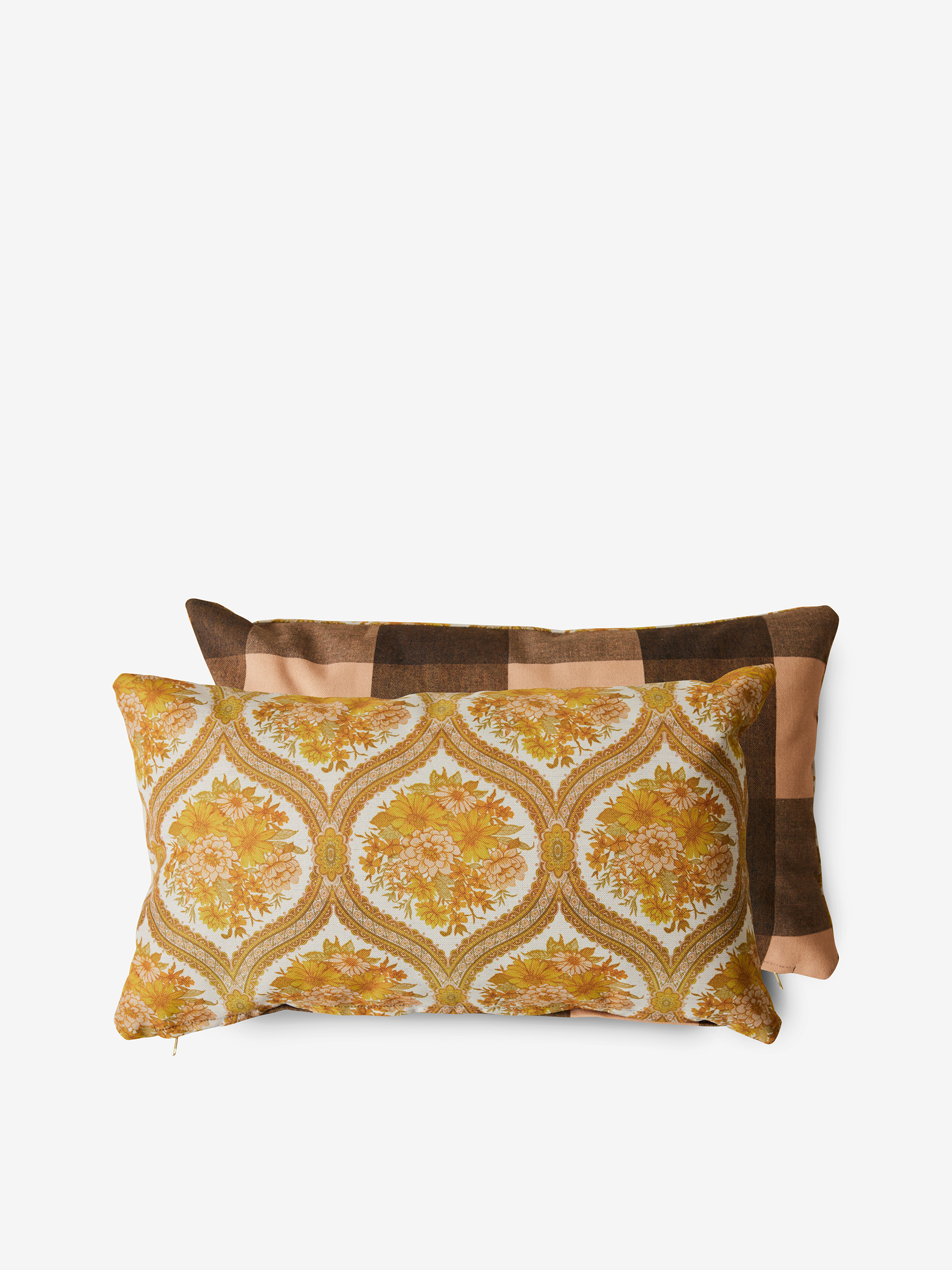 COUSSIN BIFACE RETRO 60X35CM - HK LIVING  Rose/jaune , Maison Bensimon