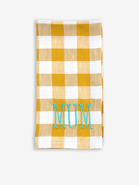 SERVIETTE BRODEE MUM COTON JAUNE - BITOS...  Jaune , Maison Bensimon