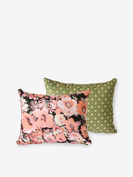COUSSIN BIFACE RETRO 30X40CM - HK LIVING  Vert/rose , Maison Bensimon