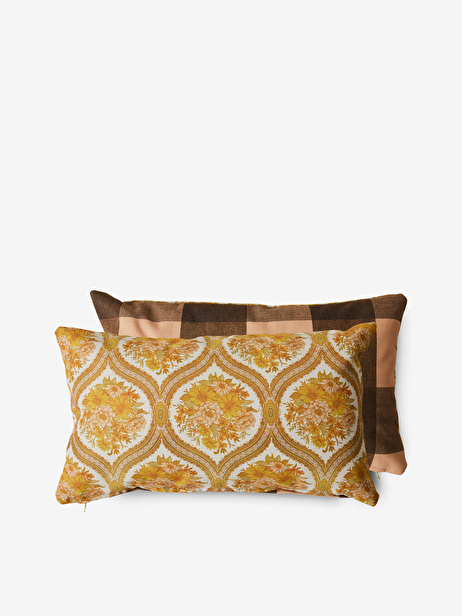 COUSSIN BIFACE RETRO 60X35CM - HK LIVING  Rose/jaune , Maison Bensimon