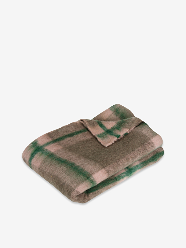 PLAID A CARREAUX VERT ROSE 140X200 - HUB...  Vert/rose , Maison Bensimon