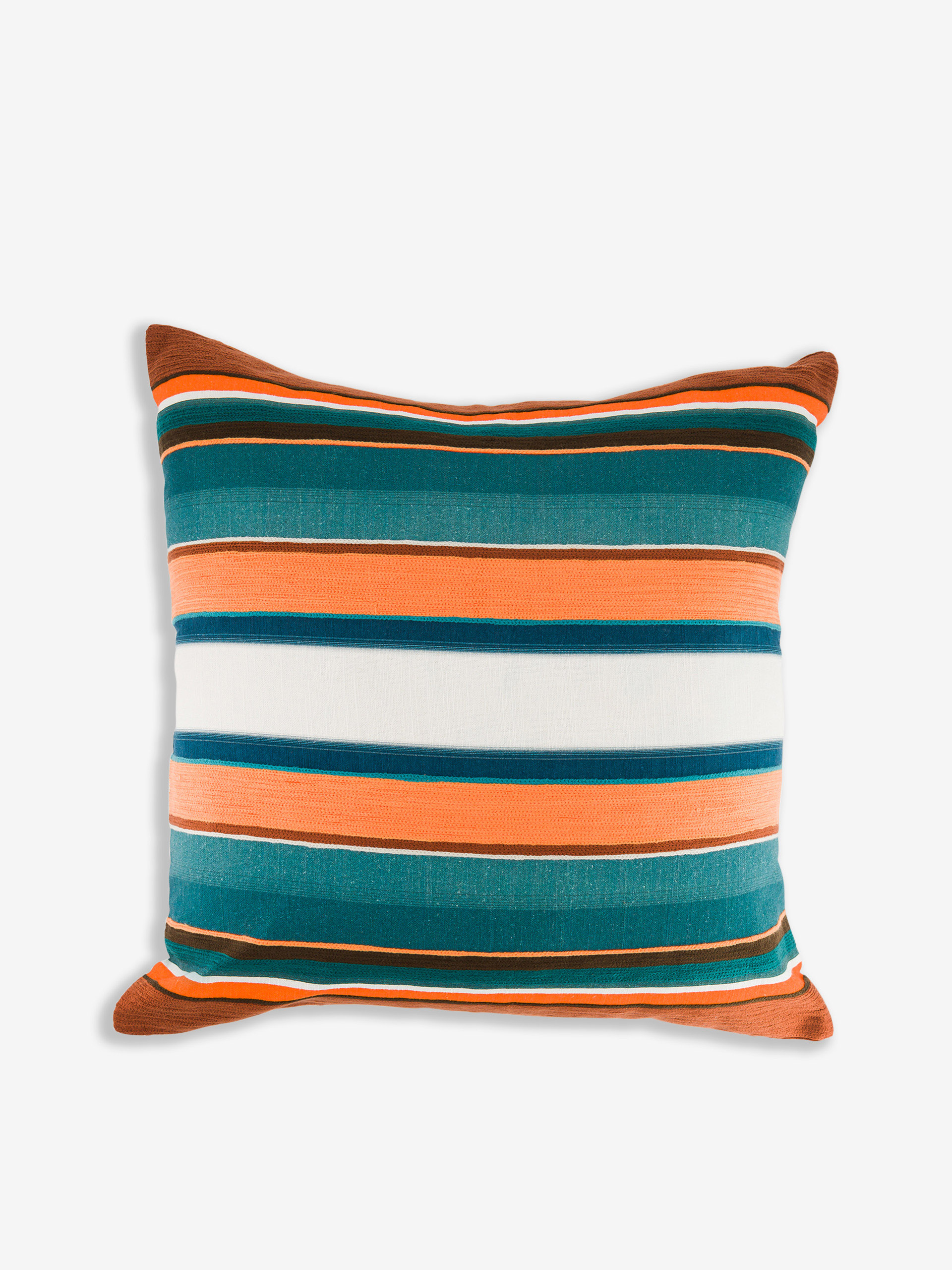 COUSSIN PETRORANGE 45X45 EFFET LIN Orange/indigo , Maison Bensimon