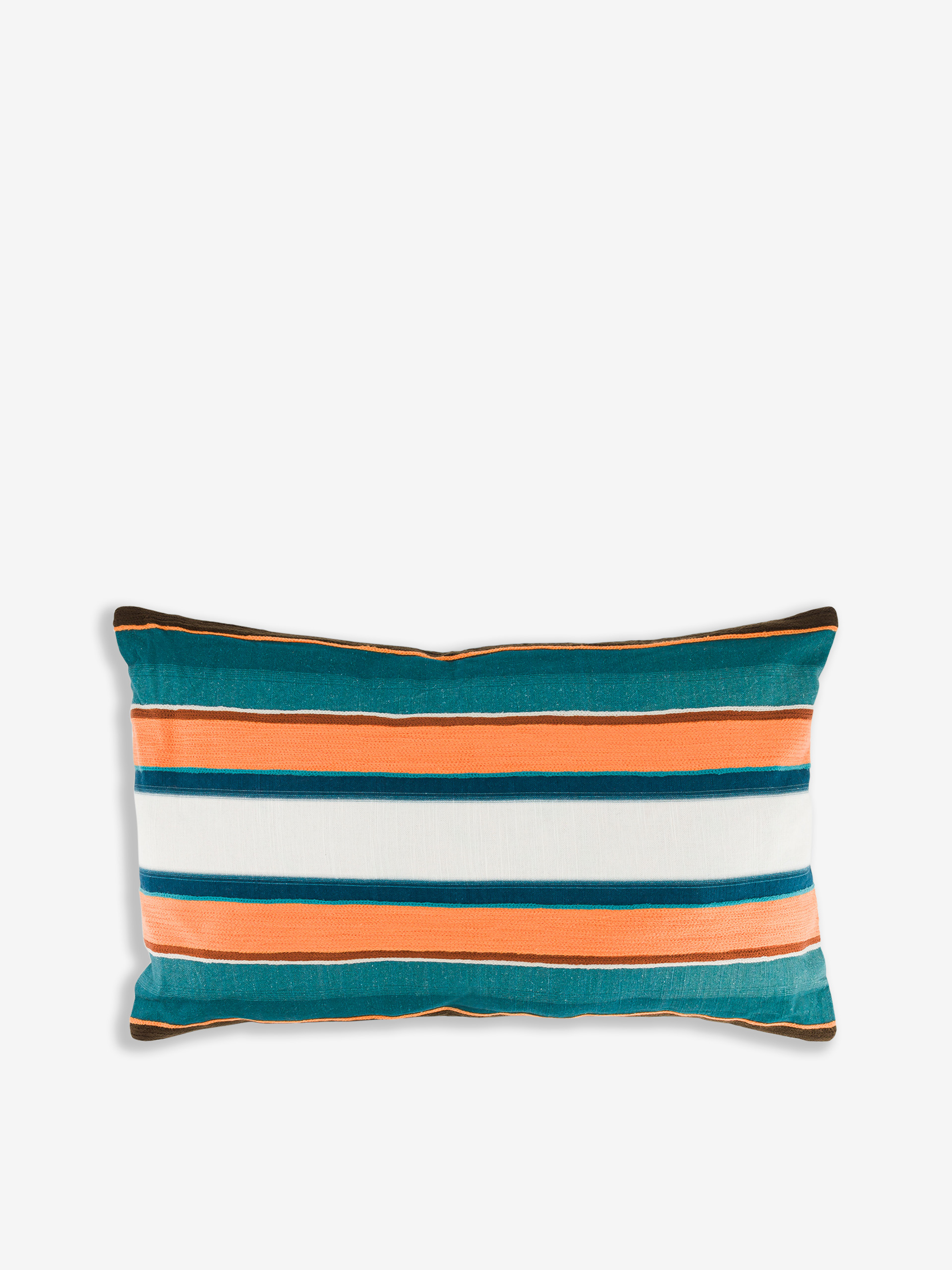 COUSSIN PETRORANGE 30X50 EFFET LIN  Orange/indigo , Maison Bensimon