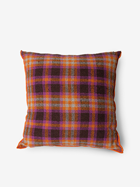 COUSSIN TARTAN ORANGE 50X50CM - HK LIVIN...  Marron/orange , Maison Bensimon
