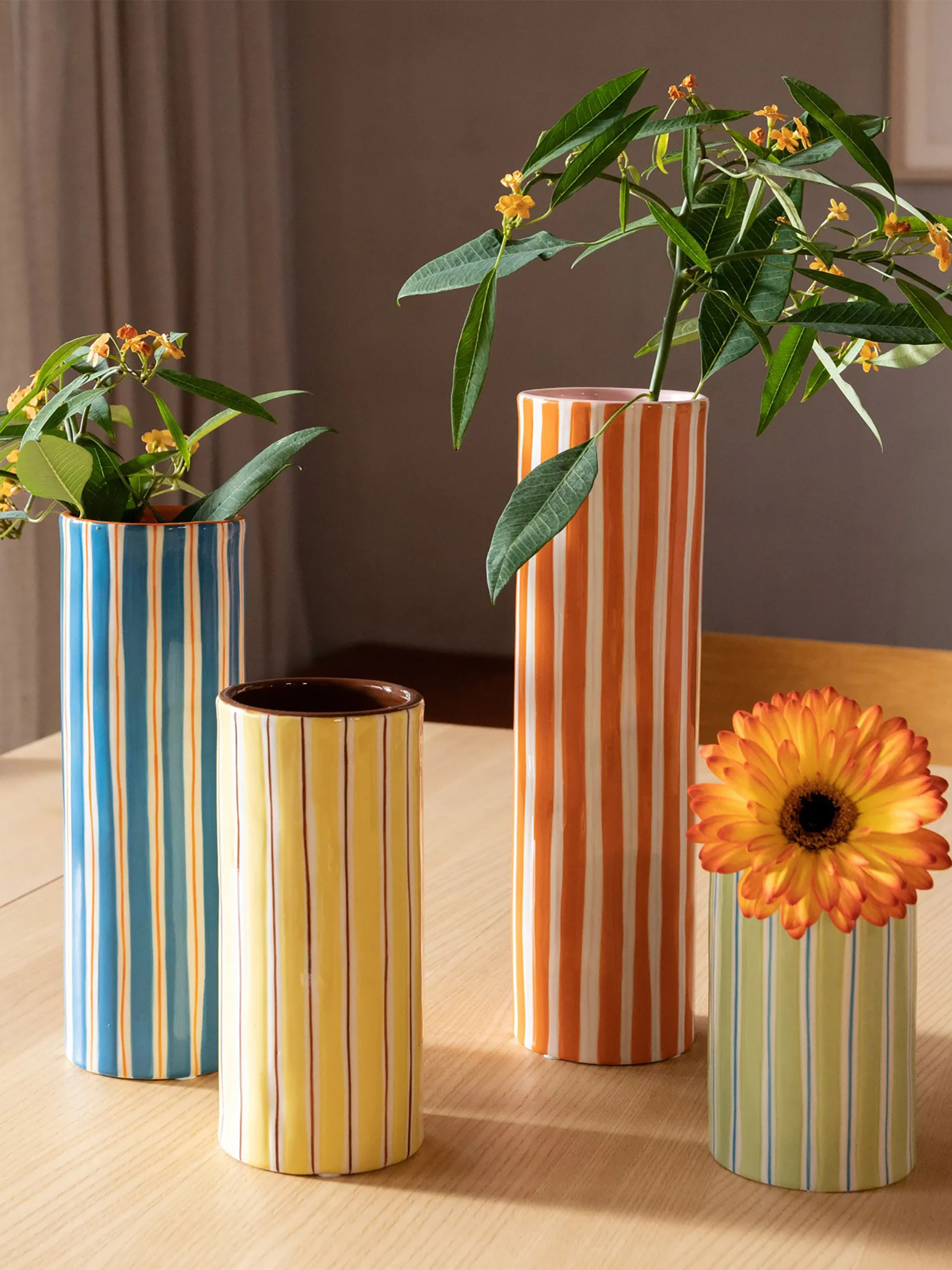 VASE RAYURES ORANGE - &KLEVERING Orange , Maison Bensimon