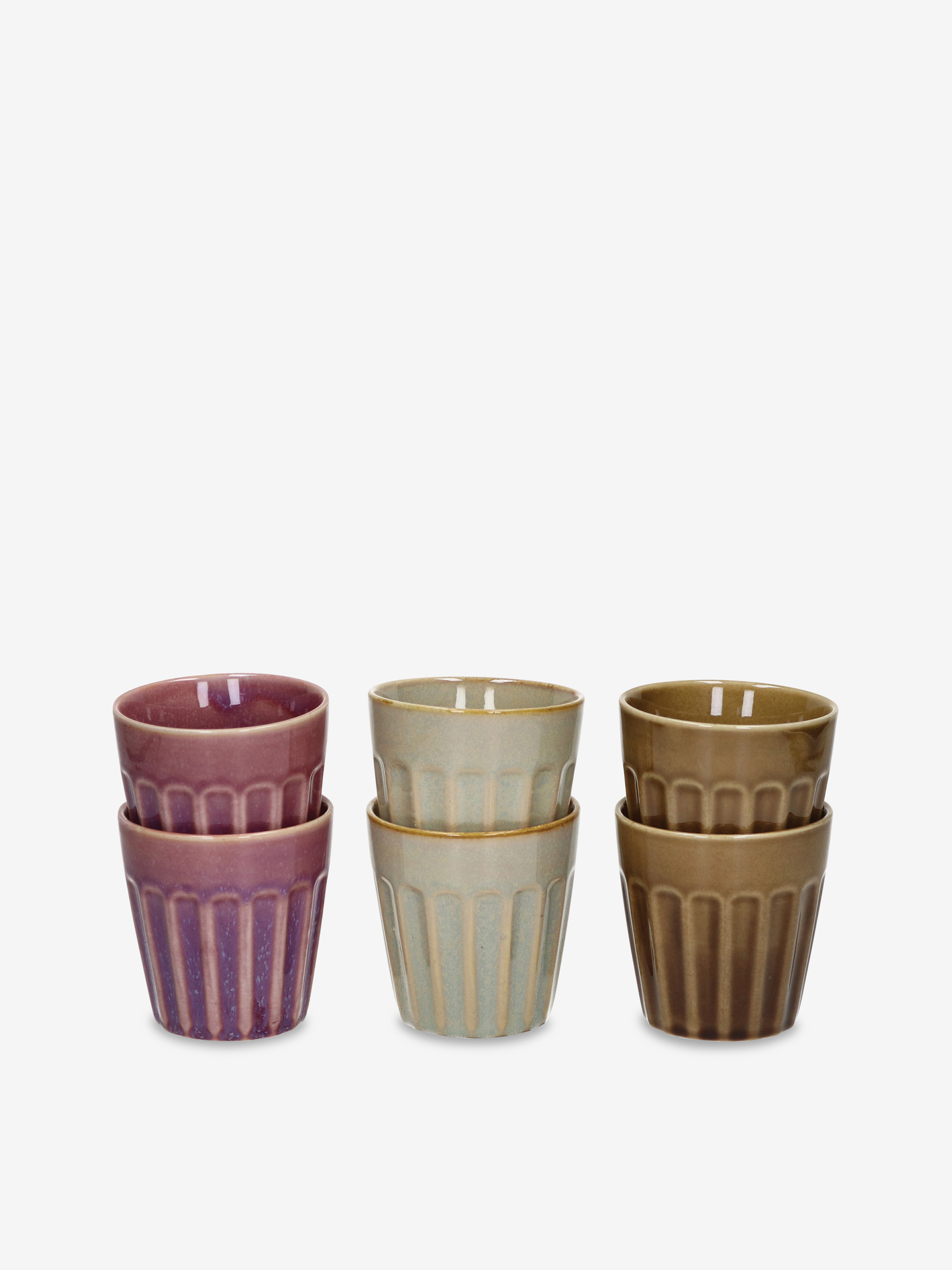 SET DE 2 VERRES RIALTO H8.5CM BEIGE - POMAX Creme , Maison Bensimon
