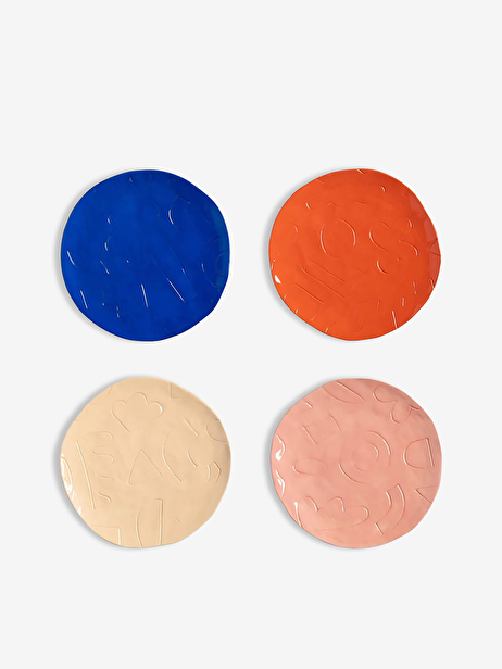SET DE 4 ASSIETTES ETCH - &KLEVERING  Multicolore , Maison Bensimon