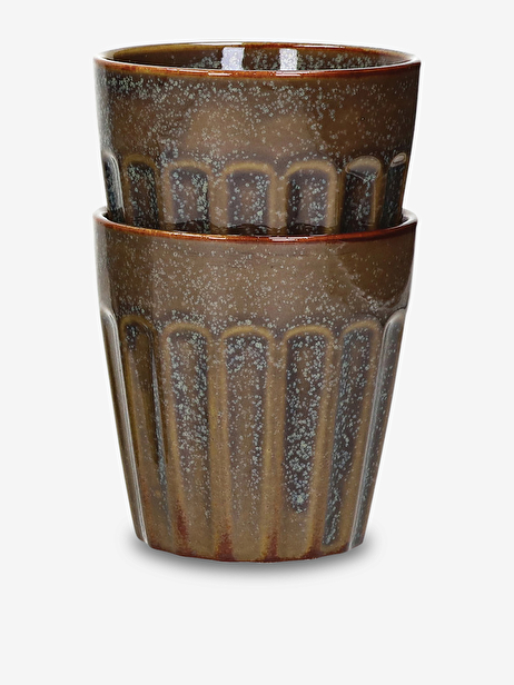 SET DE 2 VERRES RIALTO H10CM BRUN - POMAX  Taupe , Maison Bensimon