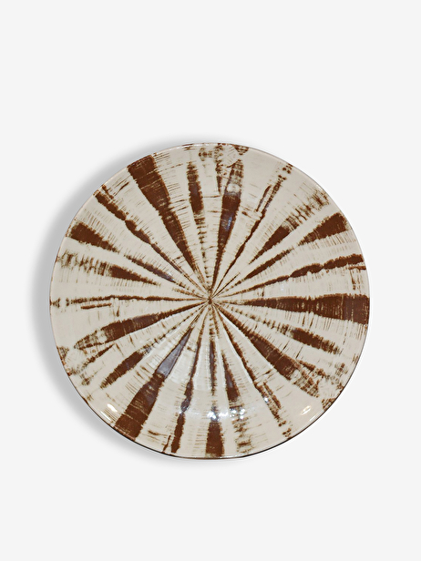 GRANDE ASSIETTE STRIPE BROWN M - JACQUES...  Marron , Maison Bensimon