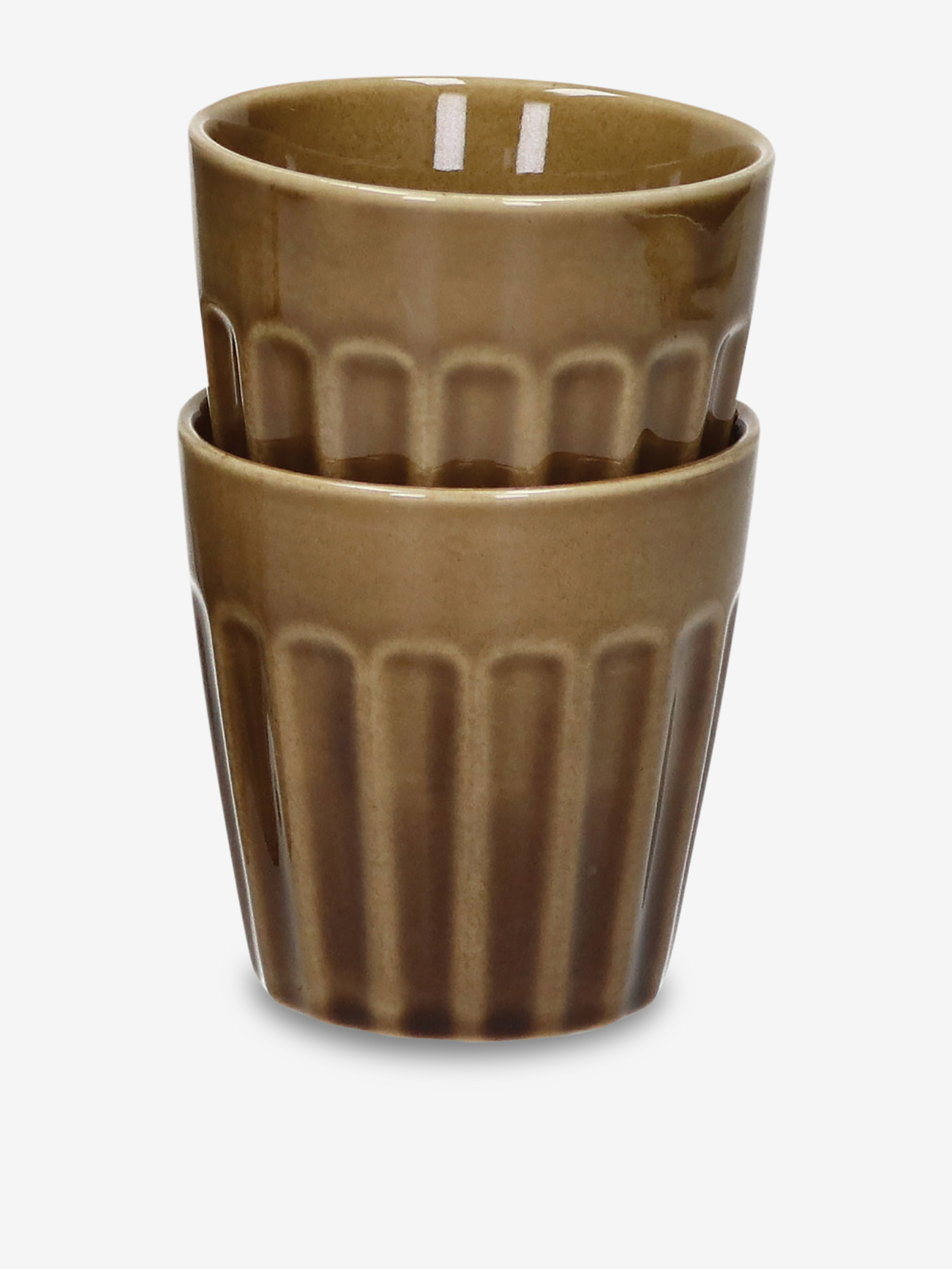 SET DE 2 VERRES RIALTO H8.5CM CARAMEL - ... Cappucino , Maison Bensimon