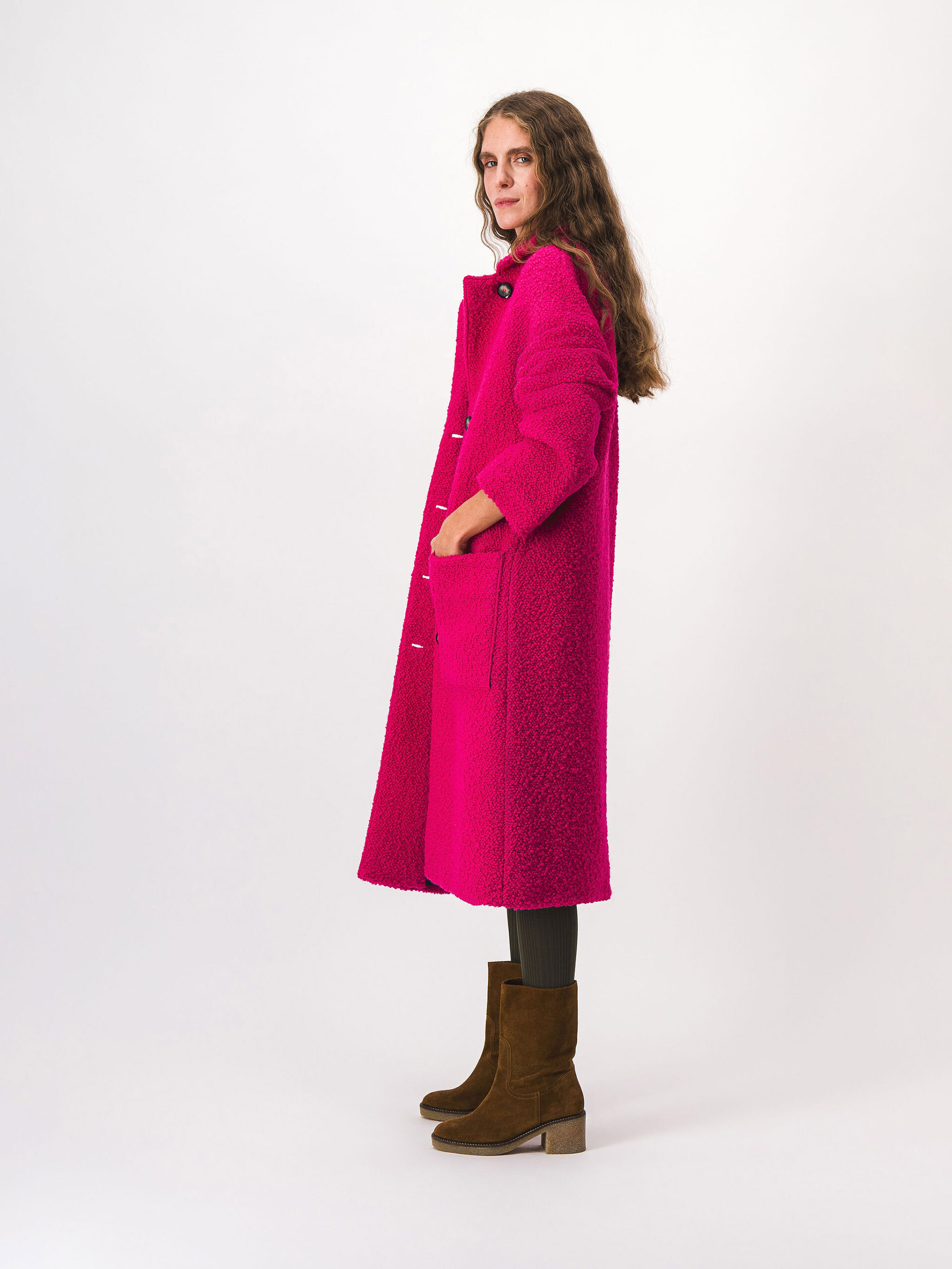 MANTEAU KLARY  Framboise , Pr&ecirc;t-&agrave;-porter Bensimon