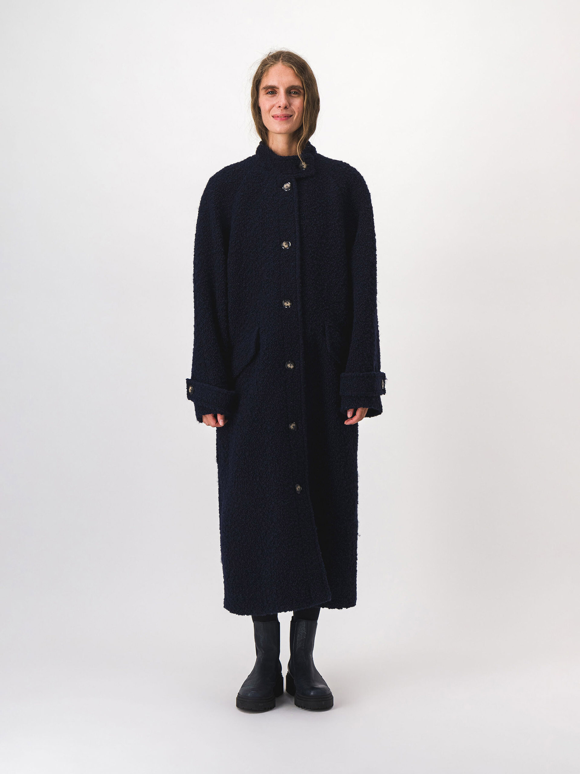 MANTEAU MERLIN  Marine , Pr&ecirc;t-&agrave;-porter Bensimon
