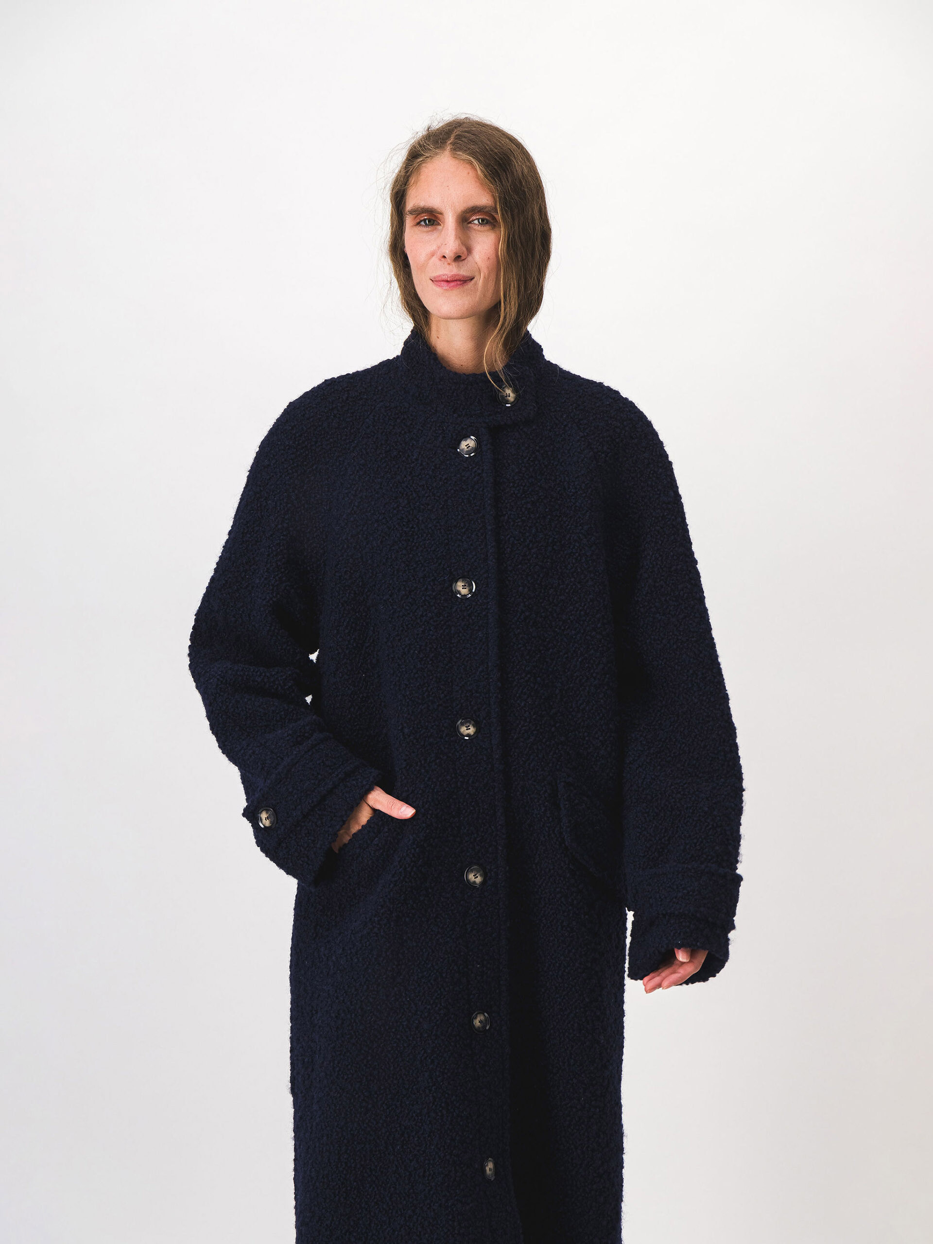MANTEAU MERLIN  Marine , Pr&ecirc;t-&agrave;-porter Bensimon