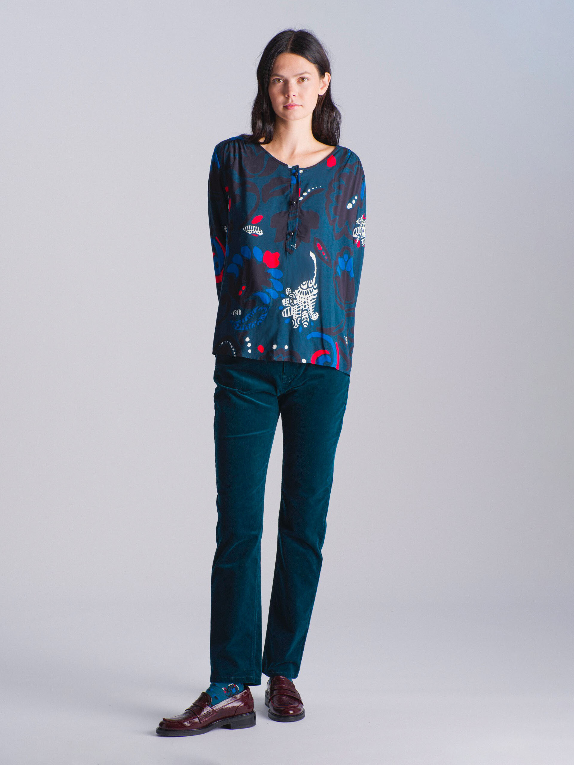 BLOUSE JOANIE  Imprime bleu , Pr&ecirc;t-&agrave;-porter Bensimon