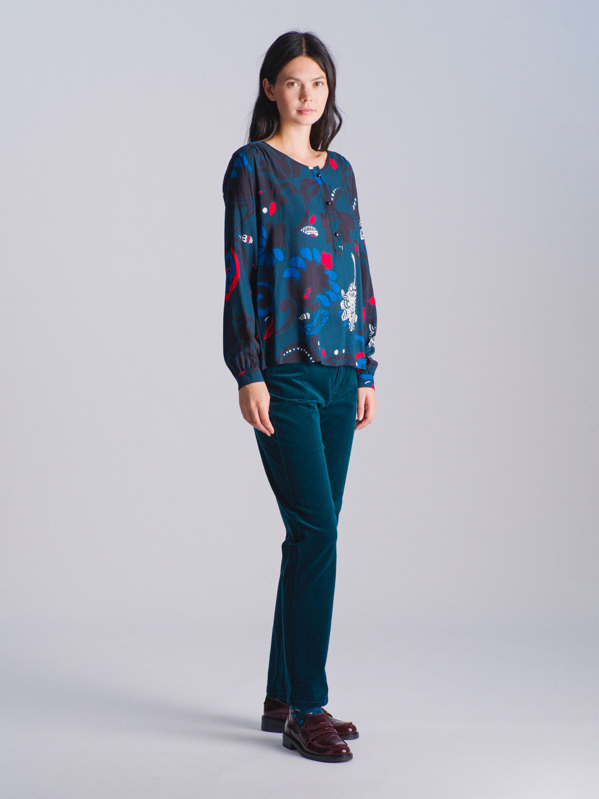 BLOUSE JOANIE  Imprime bleu , Pr&ecirc;t-&agrave;-porter Bensimon