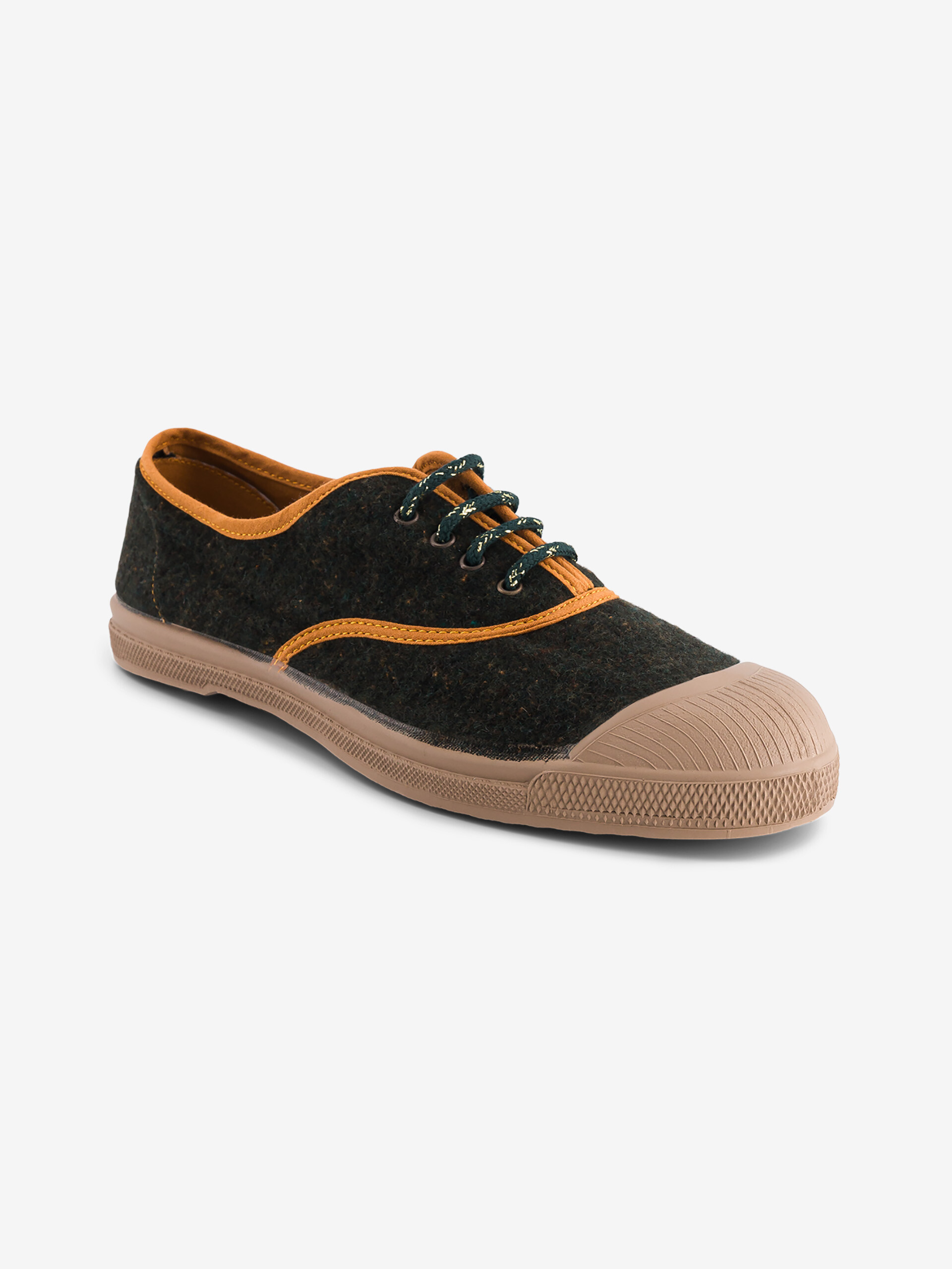 TENNIS LACET FEMME FLANELLE BROSSEE  Militaire , Tennis & Chaussures Bensimon