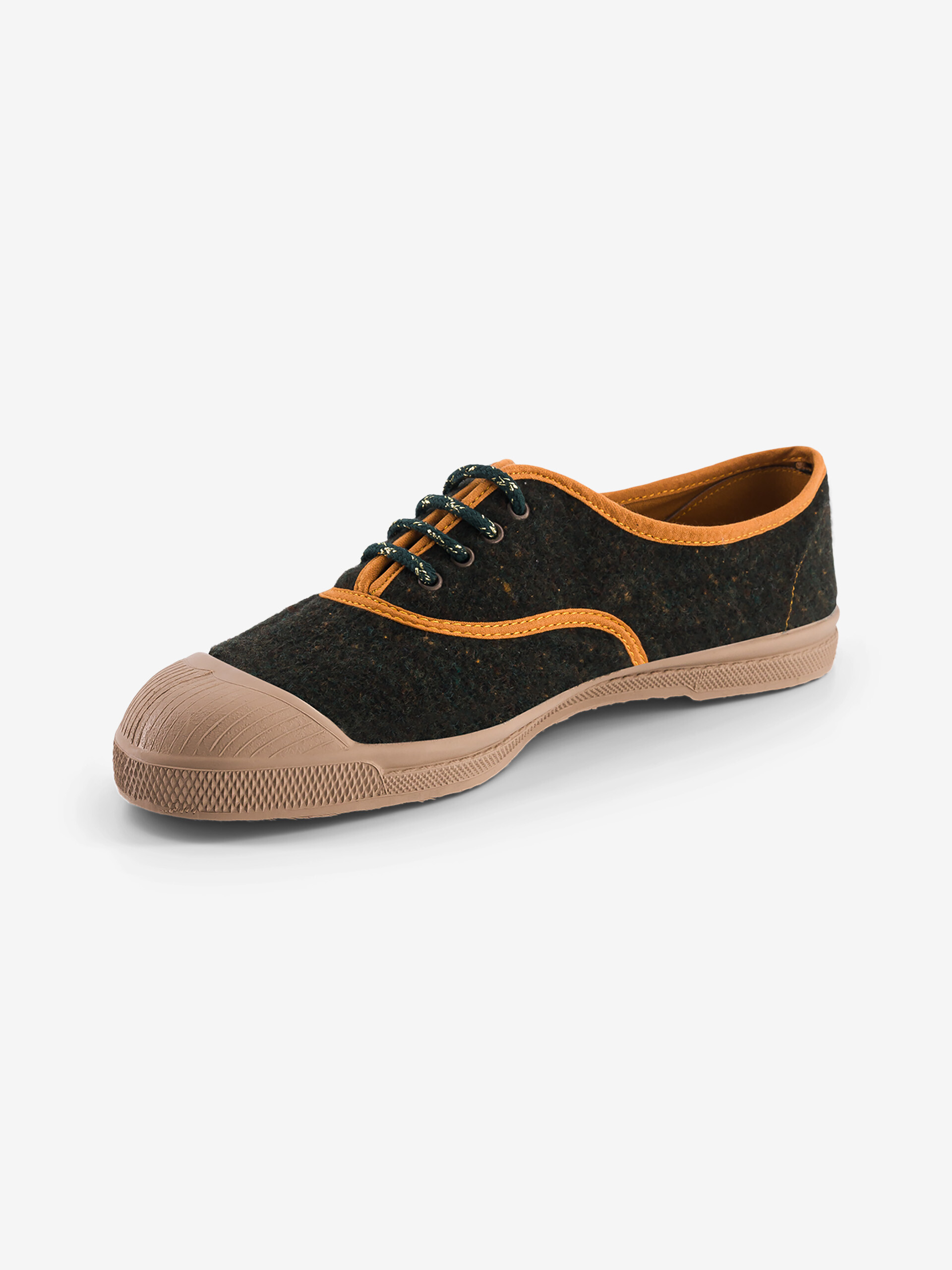 TENNIS LACET FEMME FLANELLE BROSSEE  Militaire , Tennis & Chaussures Bensimon