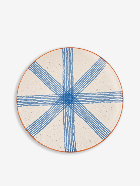 ASSIETTE PLATE POSITANO CERAMIQUE BLEU -...  Bleu , Maison Bensimon