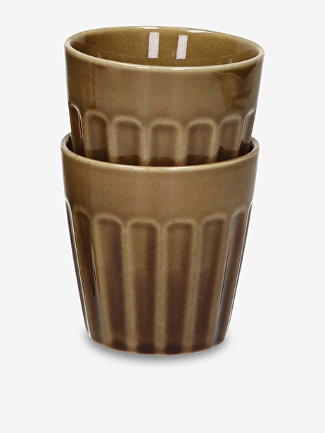 SET DE 2 VERRES RIALTO H8.5CM CARAMEL - ...  Cappucino , Maison Bensimon
