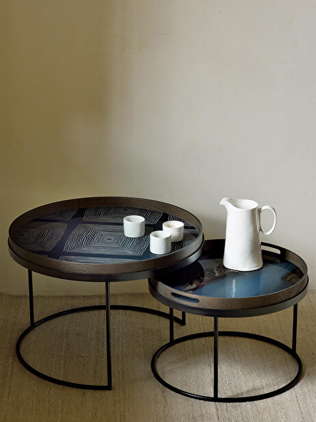 PLATEAU VERRE INK ORGANIC  - ETHNICRAFT  Multicolore , Maison Bensimon