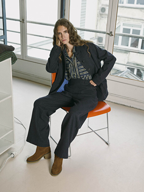 PANTALON MO&Iuml;SE  Bleu nuit , Pr&ecirc;t-&agrave;-porter Bensimon