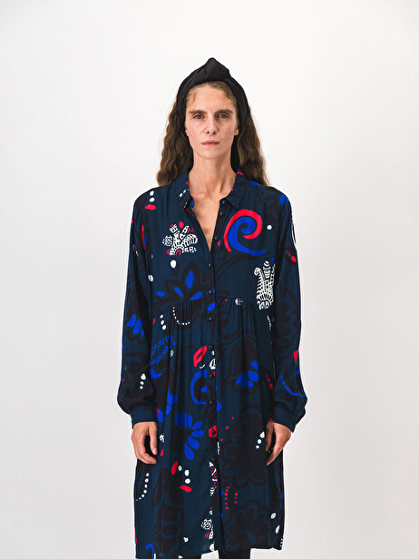 ROBE JAYA  Imprime bleu , Pr&ecirc;t-&agrave;-porter Bensimon 