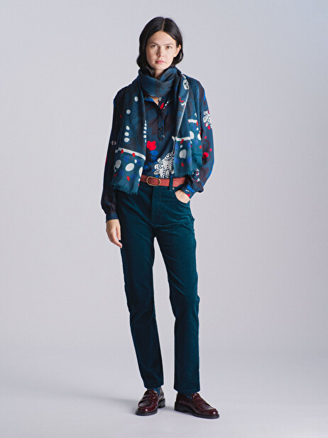 BLOUSE JOANIE  Imprime bleu , Prêt-à-porter Bensimon
