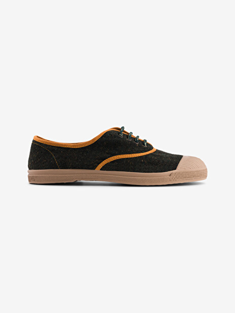TENNIS LACET FEMME FLANELLE BROSSEE  Militaire , Tennis & Chaussures Bensimon